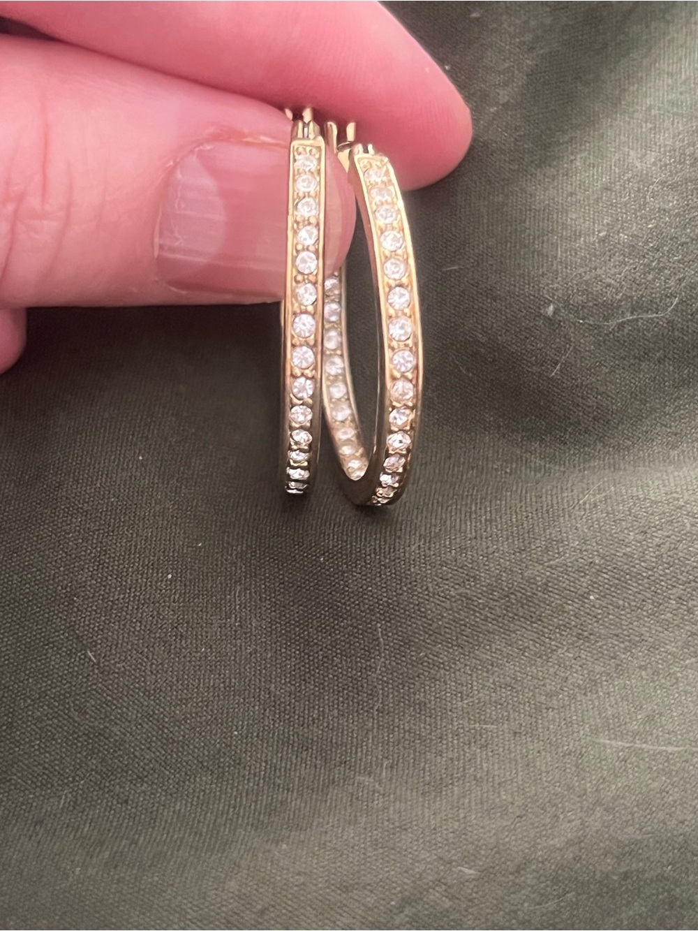 Gold Crystal Hoop Earrings - Women's Sparkling Hoop Earrings